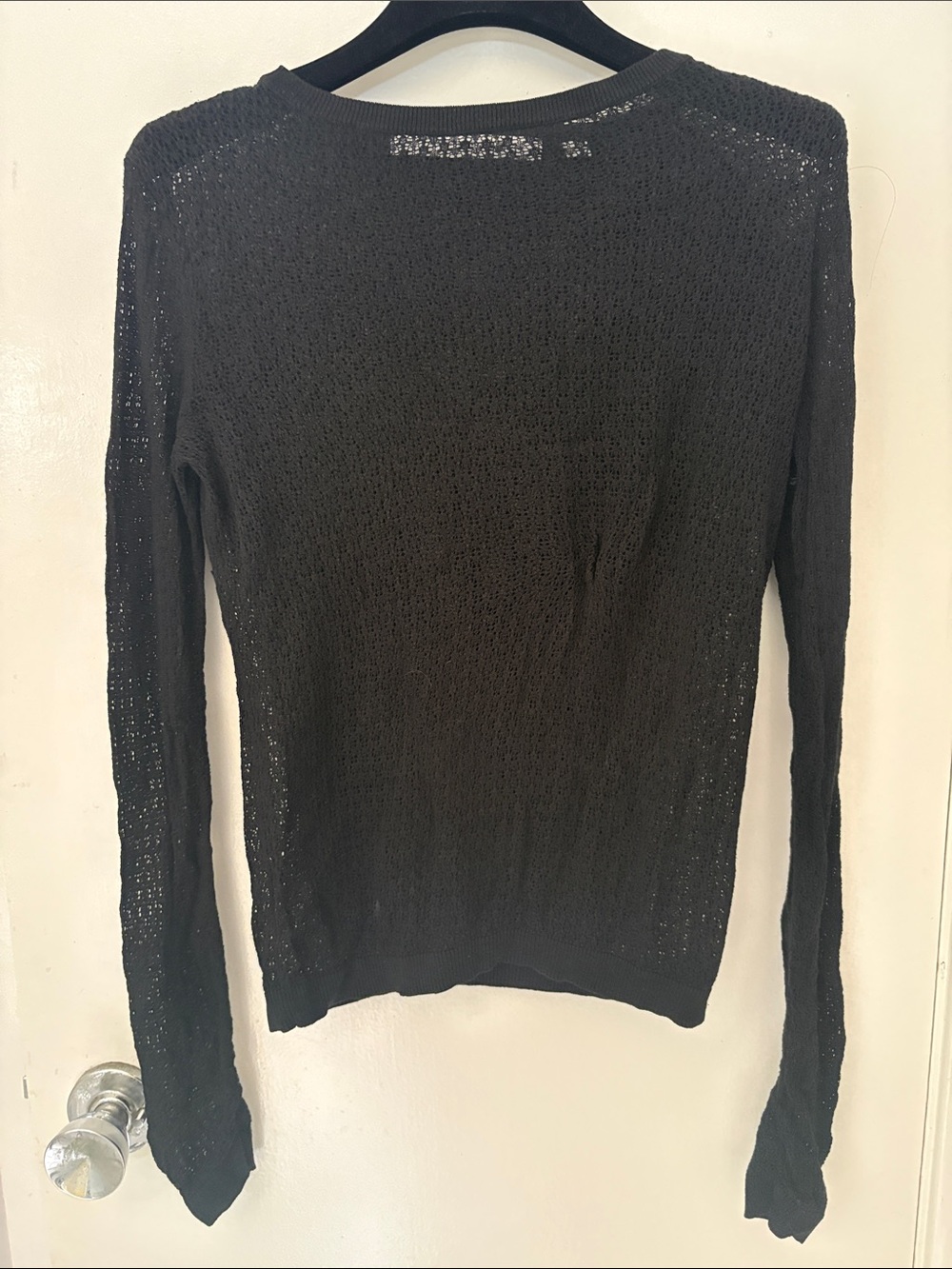 Carine Roitfeld Uniqlo Lightweight Black Knit Long-Sleeve Sweater size S
